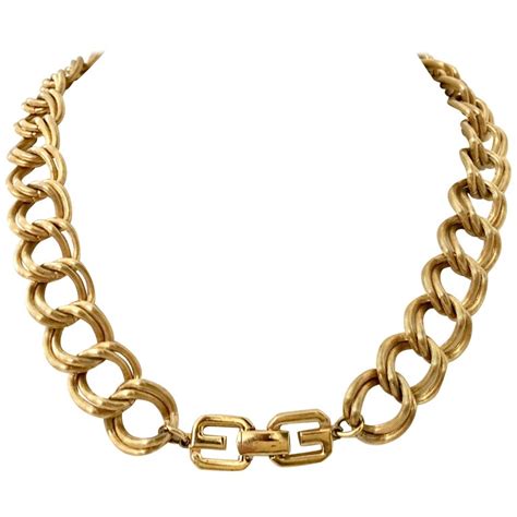 givenchy gold choker|givenchy long chain necklace.